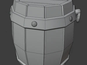 handmade wooden barrel low-poly 3D Model