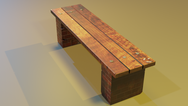 street bench low-poly 3D Model .c4d .max .obj .3ds .fbx .stl .blend 