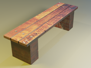 street bench low-poly 3D Model