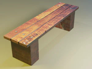 street bench low-poly 3D Model