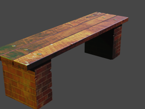 street bench low-poly 3D Model