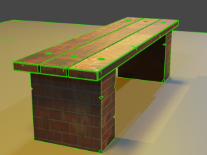street bench low-poly 3D Model