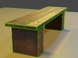 street bench low-poly 3D Model