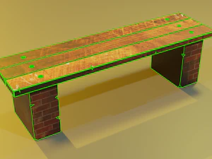 street bench low-poly 3D Model