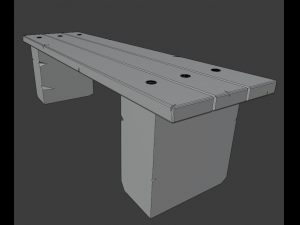 street bench low-poly 3D Model