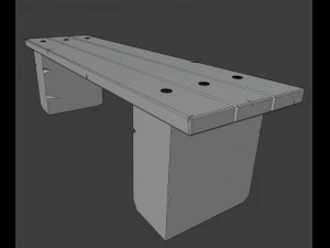 street bench low-poly 3D Model