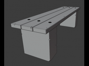 street bench low-poly 3D Model