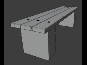 street bench low-poly 3D Model