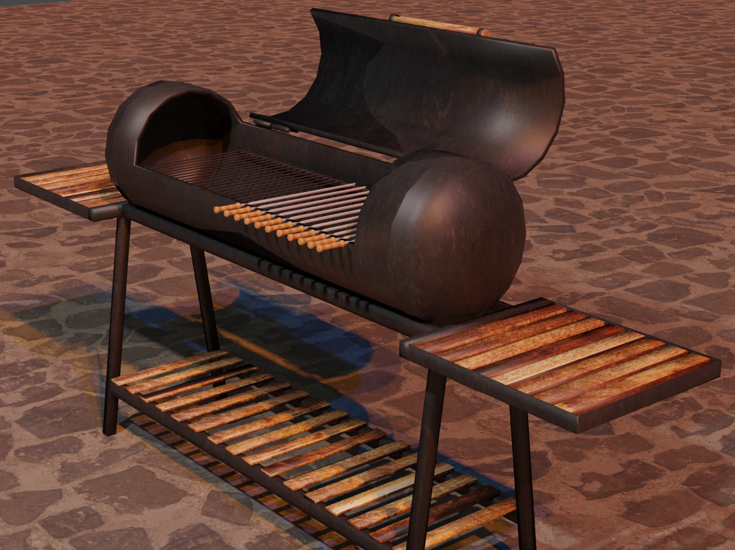 brazier from a gas cylinder low-poly 3D Model .c4d .max .obj .3ds .fbx .stl .blend