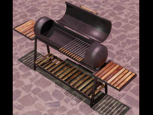 brazier from a gas cylinder low-poly 3D Model