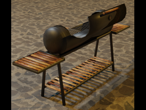brazier from a gas cylinder low-poly 3D 模型