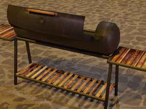 brazier from a gas cylinder low-poly 3D 模型