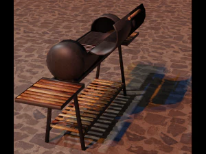 brazier from a gas cylinder low-poly 3D Model