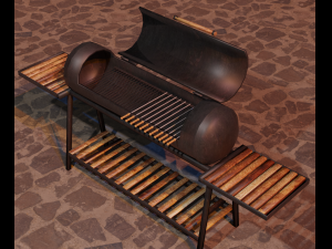 brazier from a gas cylinder low-poly 3D 模型