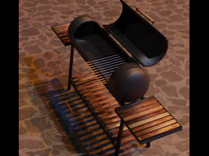 brazier from a gas cylinder low-poly 3D Model