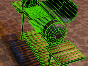 brazier from a gas cylinder low-poly 3D Model