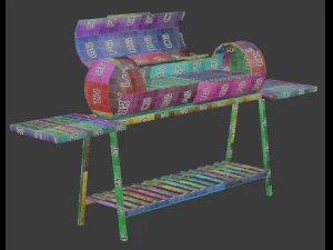 brazier from a gas cylinder low-poly 3D Model
