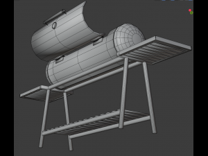 brazier from a gas cylinder low-poly 3D 模型