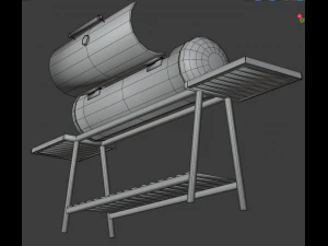 brazier from a gas cylinder low-poly 3D Model