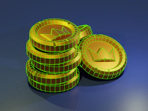 gold coin low-poly 3D Model