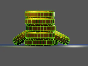 gold coin low-poly 3D Model