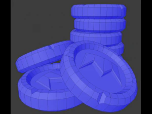 gold coin low-poly 3D Model