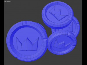 gold coin low-poly 3D 模型
