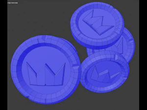 gold coin low-poly 3D Model
