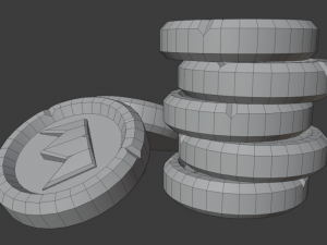 gold coin low-poly 3D 模型