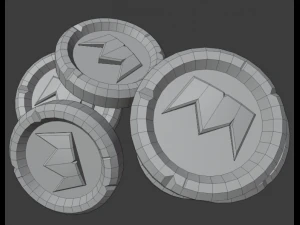 gold coin low-poly 3D Model
