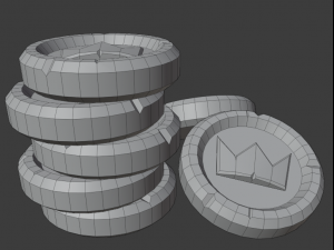 gold coin low-poly 3D 模型