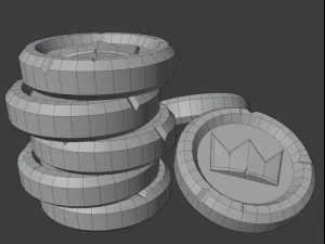 gold coin low-poly 3D Model