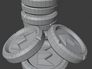 gold coin low-poly 3D 模型
