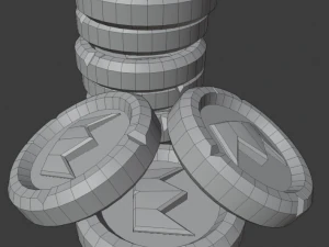 gold coin low-poly 3D Model