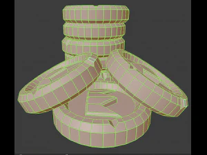 gold coin low-poly 3D Model