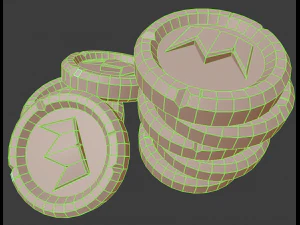 gold coin low-poly 3D Model