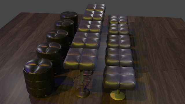 cushioned furniture low-poly Modelo 3D .c4d .max .obj .3ds .fbx .stl .blend 