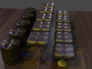 cushioned furniture low-poly Model 3D