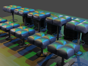 cushioned furniture low-poly Modelo 3D