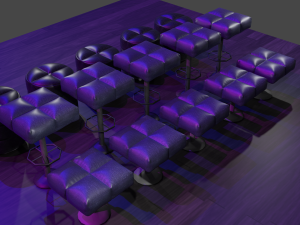 cushioned furniture low-poly Modelo 3D