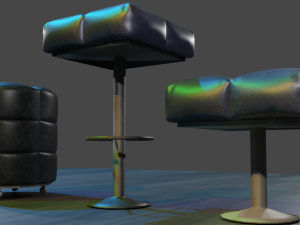 cushioned furniture low-poly Modelo 3D
