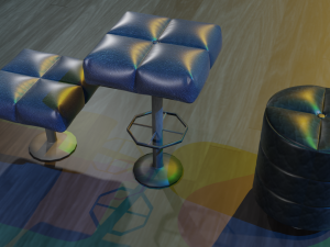 cushioned furniture low-poly Modelo 3D