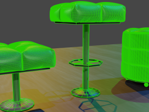 cushioned furniture low-poly Modelo 3D