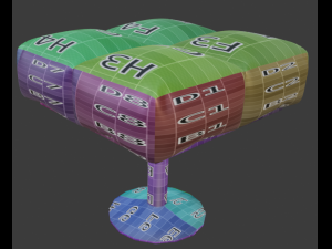 cushioned furniture low-poly Modelo 3D