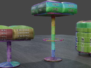 cushioned furniture low-poly Modelo 3D