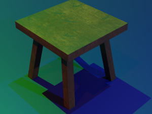 a wooden chair with scuffs and abrasions 3D Model