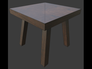 a wooden chair with scuffs and abrasions 3D Model