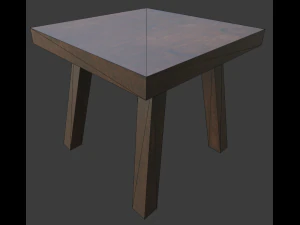 a wooden chair with scuffs and abrasions 3D Model