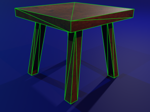 a wooden chair with scuffs and abrasions 3D Model