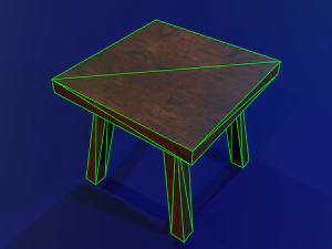 a wooden chair with scuffs and abrasions 3D Model